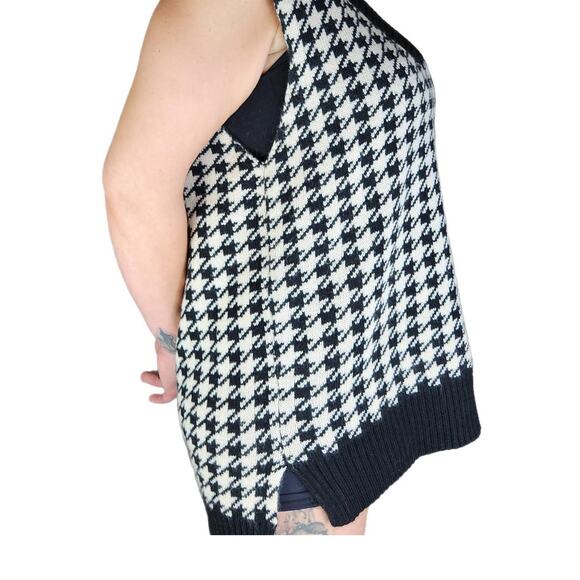 OVERSIZED HOUNDSTOOTH SWEATER VEST DARK ACADEMIA PREPPY BUSINESSWEAR - Picture 2 of 5